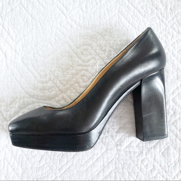 Acne Studios Black Square Toe Platform 4” High Heels - Picture 12 of 12